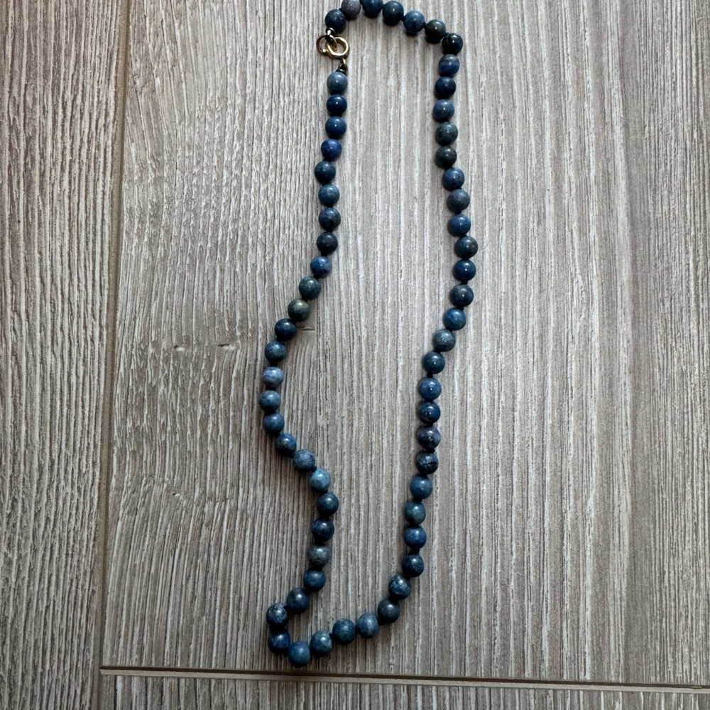 Vintage Round Weathered Lapis Lazuli Beads (8mm)